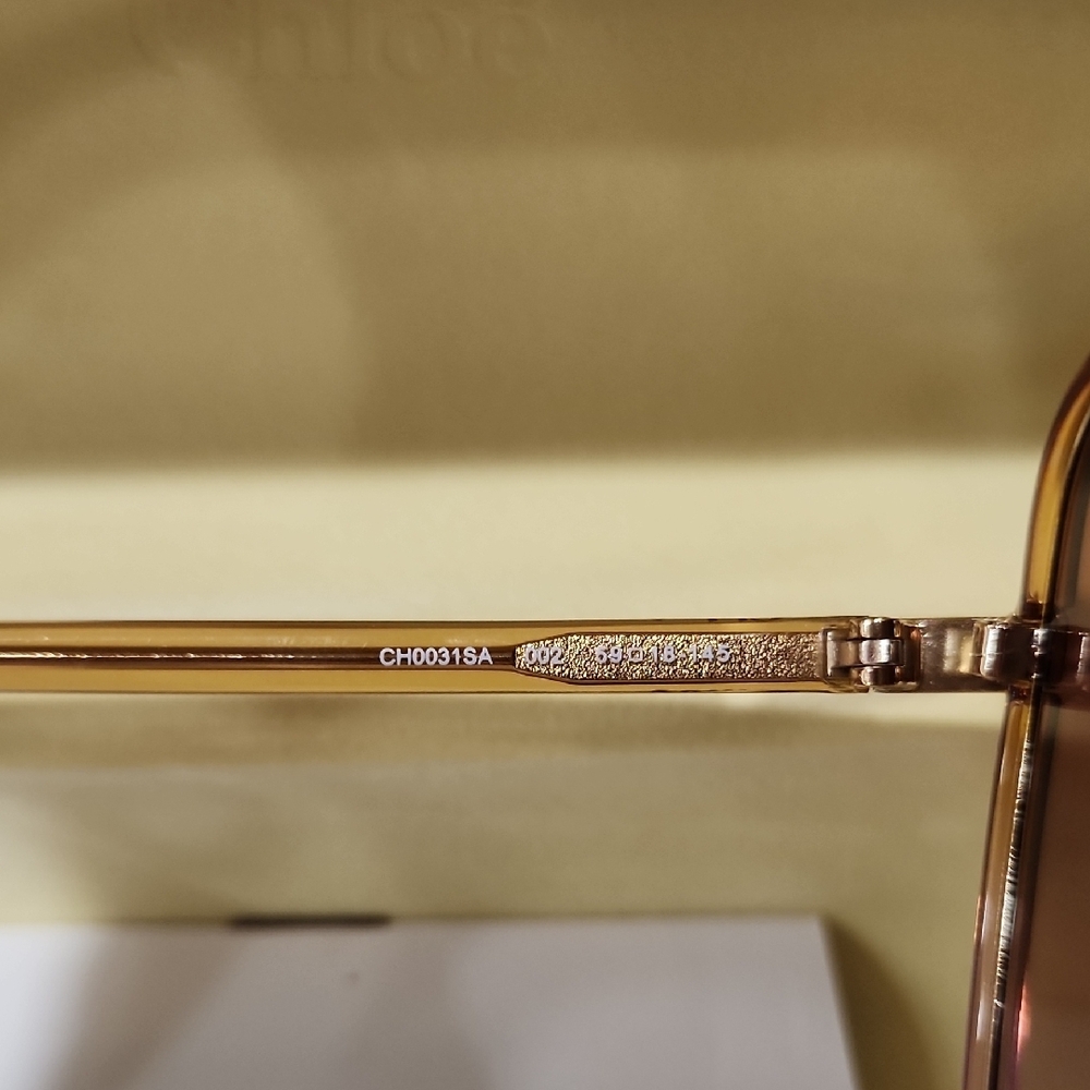 NEW CHLOE CH0031SA 002 59mm Pink Gold Oversized Sunglasses Italy - Picture 11 of 14